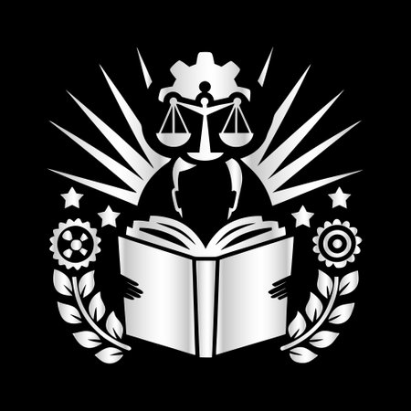 Illustration of a woman reading a book with a crown and laurel wreathのイラスト素材