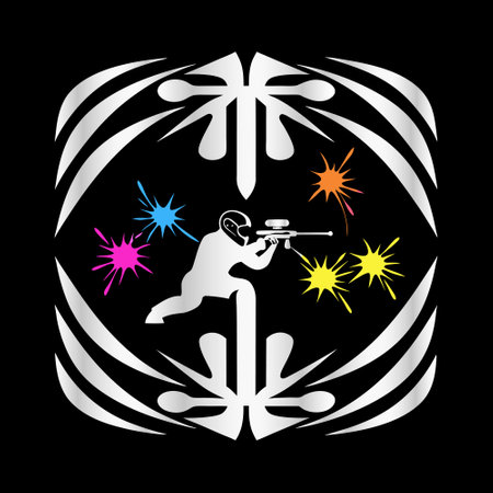 Paintball sport graphic vector. Creative art design for t-shirt.のイラスト素材