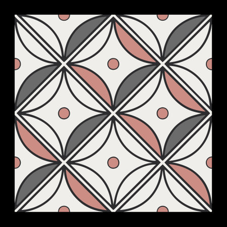 Seamless pattern with geometric ornament in retro style. Vector illustration.のイラスト素材