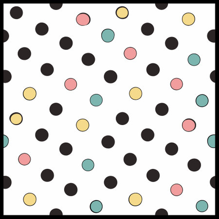 Seamless pattern with polka dots on a white background.のイラスト素材