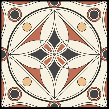 Ethnic pattern. Abstract kaleidoscope fabric design with geometric ornamentのイラスト素材