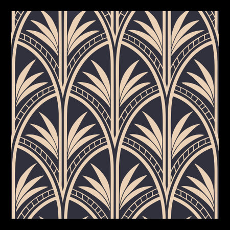 Luxury seamless pattern in art deco style. Vector illustration.のイラスト素材