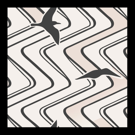 Seagulls. Vector illustration. Seamless pattern.のイラスト素材