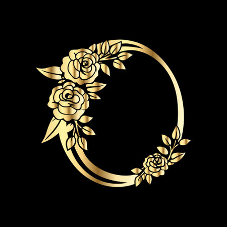 Golden letter C with floral ornament. Vector design template elements for your application or corporate identity.のイラスト素材