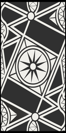 Black and white pattern with a compass. Vector illustration for your design.のイラスト素材