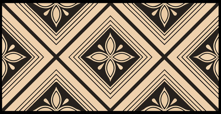 Seamless pattern with decorative elements in beige and brown colorsのイラスト素材