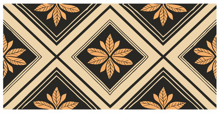Seamless pattern with decorative leaves in brown and black colors.のイラスト素材