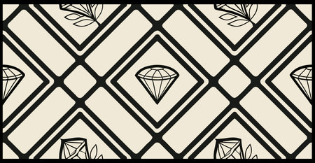 Diamonds seamless pattern. Black and white background. Vector illustration.のイラスト素材
