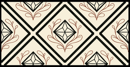 Seamless pattern with geometric ornament in retro style. Vector illustration.のイラスト素材