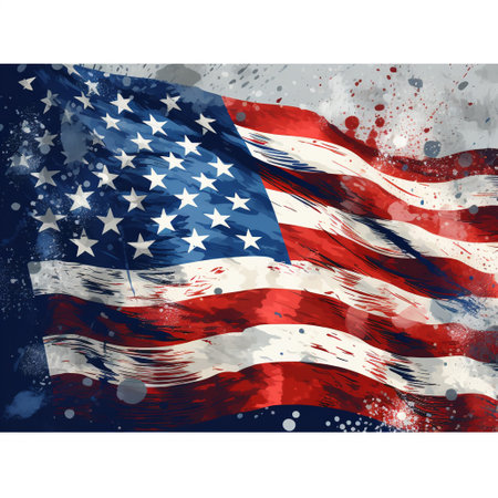 American flag on grunge background. Vector illustration. Eps 10.の素材
