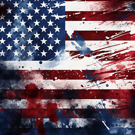 Grunge USA flag. American flag with grunge texture.の素材