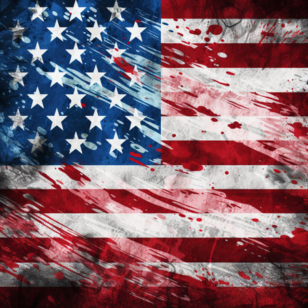 Grunge USA flag on a vintage texture. Great grunge element for your projects.の素材