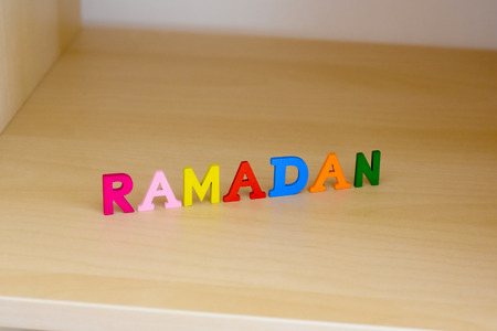 Ramadan wood lettersの写真素材