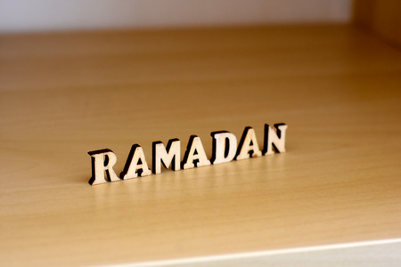 Ramadan wood lettersの写真素材