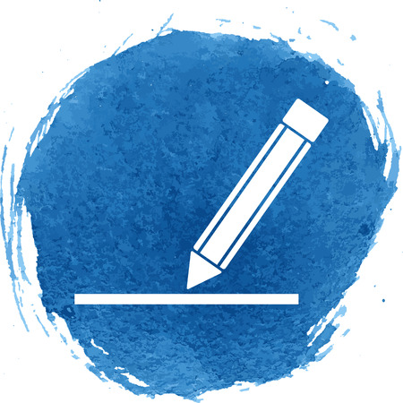 Pencil icon with watercolor effect. Vector illustration.のイラスト素材
