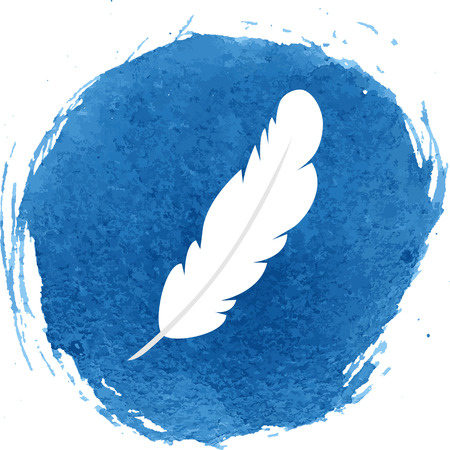 Feather icon with watercolor effect. Vector illustration.のイラスト素材