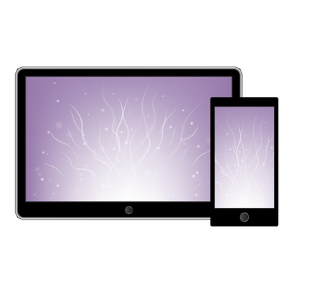 Abstract style modern gadgets with blank screen.のイラスト素材
