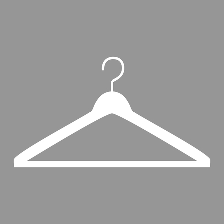 White hanger. Flat style icon. Vector illustrationのイラスト素材