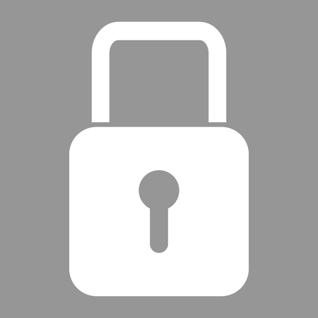 White lock. Flat style icon. Vector illustrationのイラスト素材