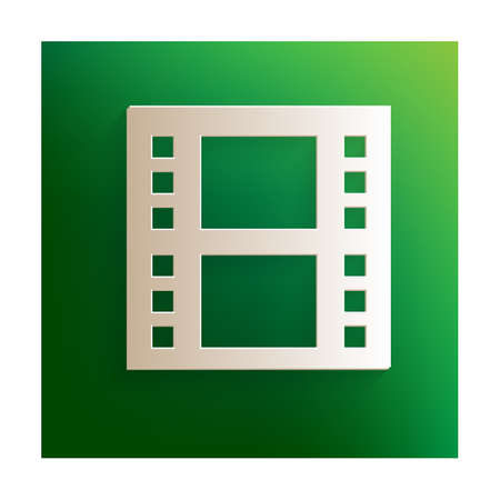 Movie icon. Paper effect on green backgroundのイラスト素材