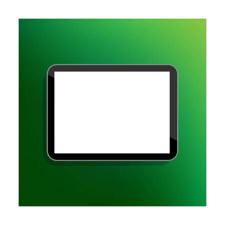 Vector computer tablet on green background. White screen.のイラスト素材
