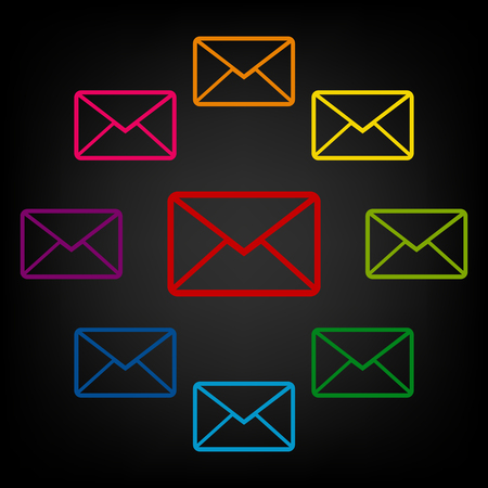 Letter icon set. Vector colorfull design elemensのイラスト素材