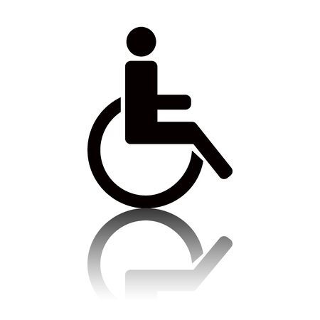 Disabled icon. Black vector illustration with reflection.のイラスト素材