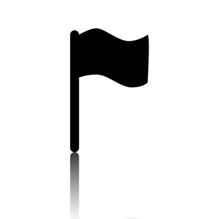 Flag icon. Moustaches icon. Black vector illustration with reflection.のイラスト素材
