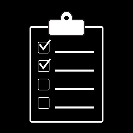 Checklist icon , vector illustration. White on the blackのイラスト素材