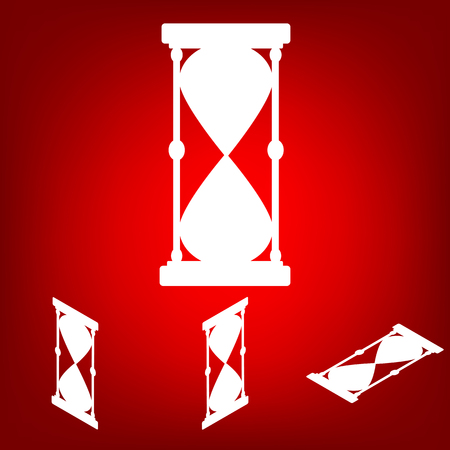 Hourglass. Vector black silhouette set. Isometric effectのイラスト素材
