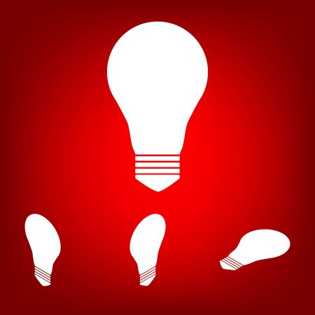 Light lamp sign icon. Idea symbol. Vector illustration  set. Isometric effectのイラスト素材