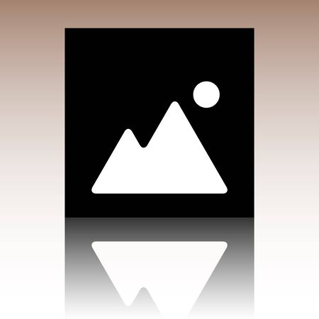 Simple web icon in vector image. Black vector illustration with reflection.のイラスト素材