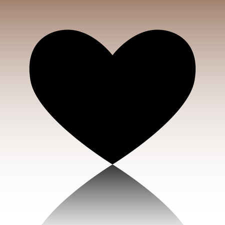 Black Heart sign. Vector illusstration with reflectionのイラスト素材