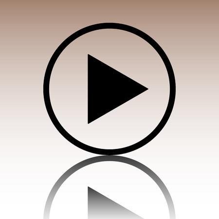 Black Play icon. Vector illusstration with reflectionのイラスト素材