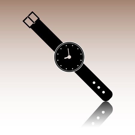 Black Watch icon. Vector illusstration with reflectionのイラスト素材
