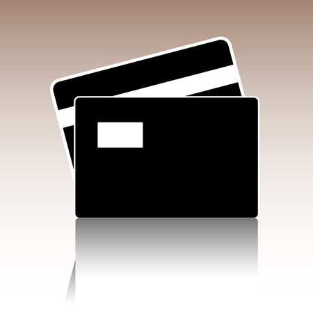 Credit Card Icon. Vector illusstration with reflectionのイラスト素材