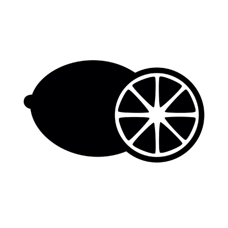 Fruits lemon icon. Isolated on white backgroundのイラスト素材