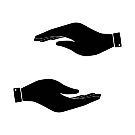 Hand icon isolated on whita background. Vector illustrationのイラスト素材