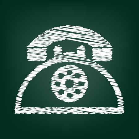 Retro telephone web icon with chalk effectのイラスト素材
