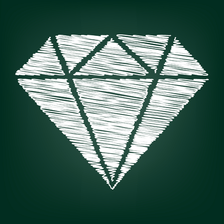 Diamond icon - Vector illustration with chalk effectのイラスト素材