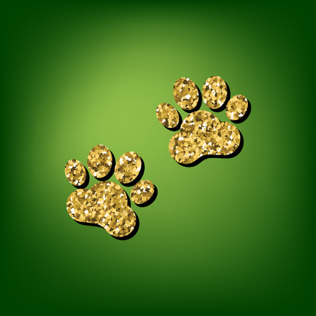 Medical ampoule illustration. Golden shiny texture on the green backgroundのイラスト素材