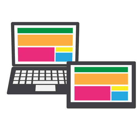 Fully responsive web design illustration. Flat styleのイラスト素材