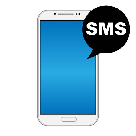 Modern smart phone isolation with SMS iconのイラスト素材