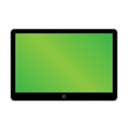 Black generic tablet computer on white background. Modern portable touch pad deviceのイラスト素材