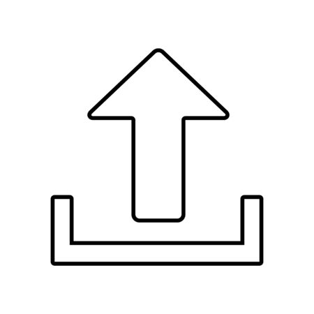Upload line icon. Vector illustration on white backgroundのイラスト素材