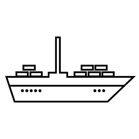 Ship line icon. Vector illustration on white backgroundのイラスト素材