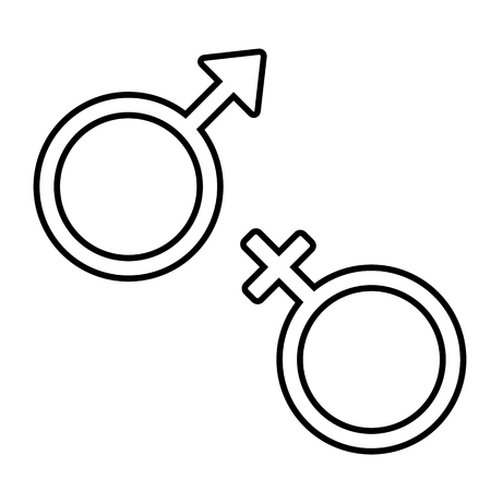 Sex symbol line icon. Vector illustration on white backgroundのイラスト素材