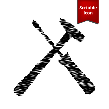 Tool icon with pen effect. Scribble icon for you design.のイラスト素材