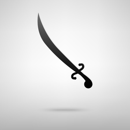 Saber black icon. Vector illustration with shadowのイラスト素材