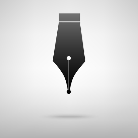 Pen black icon. Vector illustration with shadowのイラスト素材